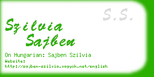 szilvia sajben business card